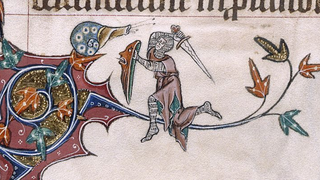 Why do knights fight snails in illuminated manuscripts?